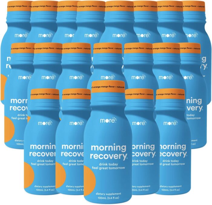 More Labs Morning Recovery Orange Mango Flavor Electrolyte & Milk Thistle Drink 20 Pack | Hydrate While Drinking | Highly Soluble Liquid DHM - Image 2