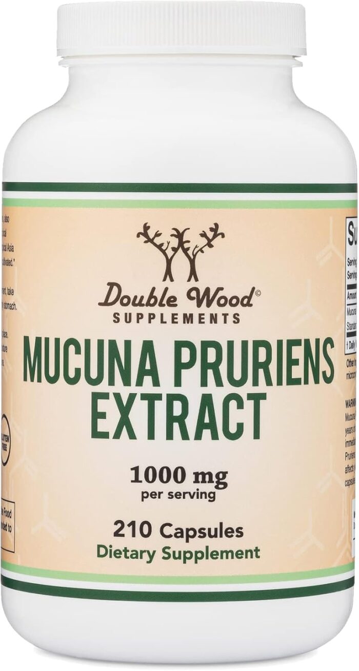 Mucuna Pruriens Extract Capsules - Dopamine Boosting Supplement - 210 Count, 1,000mg Per Serving, 20% (from Velvet Bean) (for Mood and Motivation Support) Third Party Tested by Double Wood - Image 2