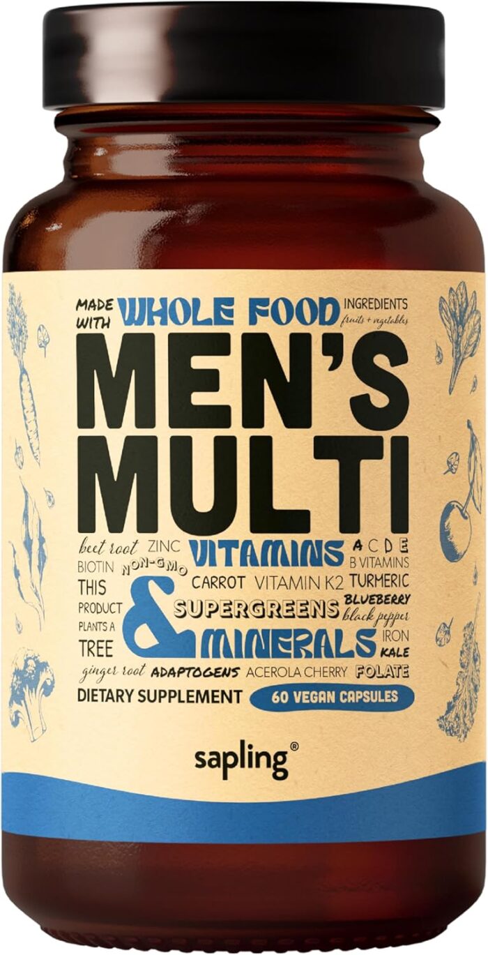 Multivitamin for Men - Daily Men’s Multivitamin - Methylated B Complex with Whole Food Ingredients, Vitamin B12, Folate, A, C, D3, E, K2, Organic Fruits & Vegetables - Vegan, Non-GMO - 60 Caps - Image 2