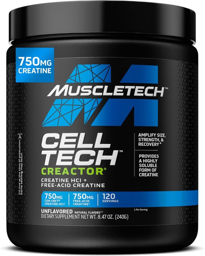 MuscleTech Cell-Tech Creactor Creatine HCl Powder,Post Workout Muscle Builder for Men & Women ,Creatine Hydrochloride + Free-Acid,Unflavored (120 Servings),8.47 oz - Image 2