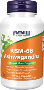 NOW Supplements, KSM-66 Ashwagandha®, Stress and Sleep Support, 90 Veg Capsules - Image 2