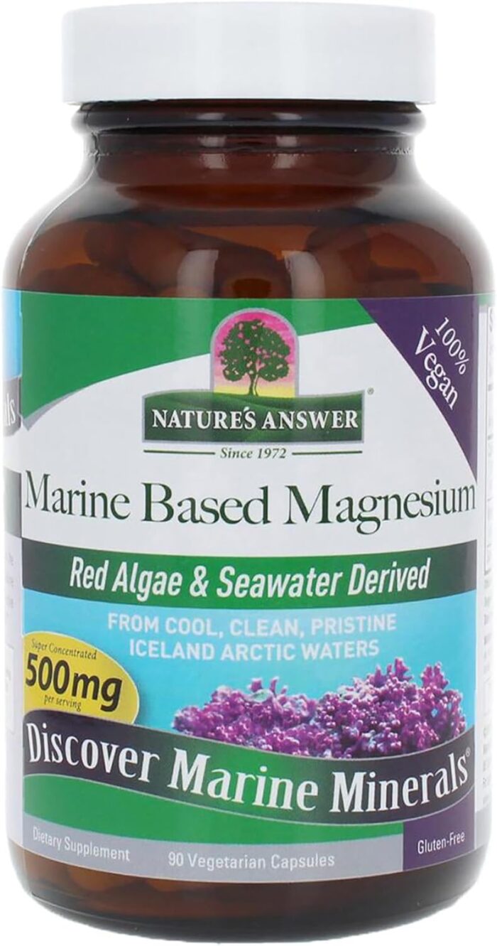 Nature's Answer Marine Based Magnesium, Super Concentrated 500mg | Plant Based | Red Algae & Seawater Derived | Alcohol-Free & Gluten-Free | Vegetarian Capsules 90ct - Image 2