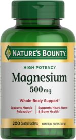 Nature's Bounty Magnesium Supplements - Magnesium 500 Mg Tablets for Bone & Muscle Health, 200 Count (Pack of 1) - Image 2