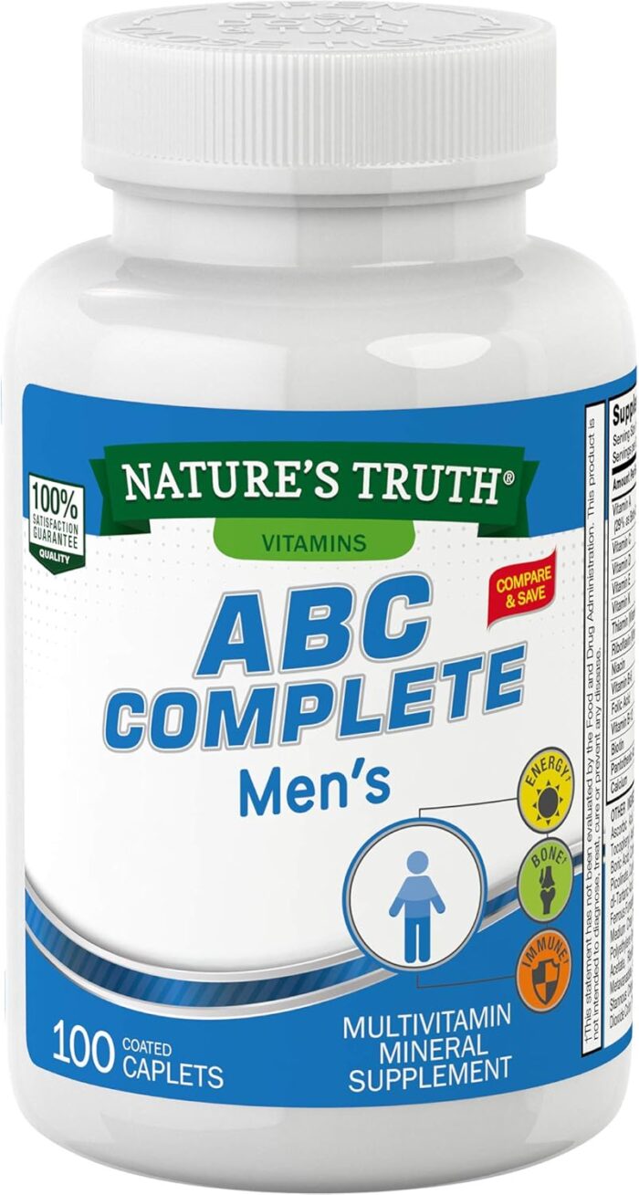 Nature's Truth Multivitamin for Men Adult | with Iron, Vitamins A, C, D & E | 100 Caplets | Non-GMO & Gluten Free - Image 2