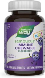 Nature's Way Sambucus Immune Chewable for Kids, Elderberry, Ages 2+, Immune Support*, Vitamins C & A, Zinc, Gluten Free, 40 Chewable Tablets (Packaging May Vary) - Image 2