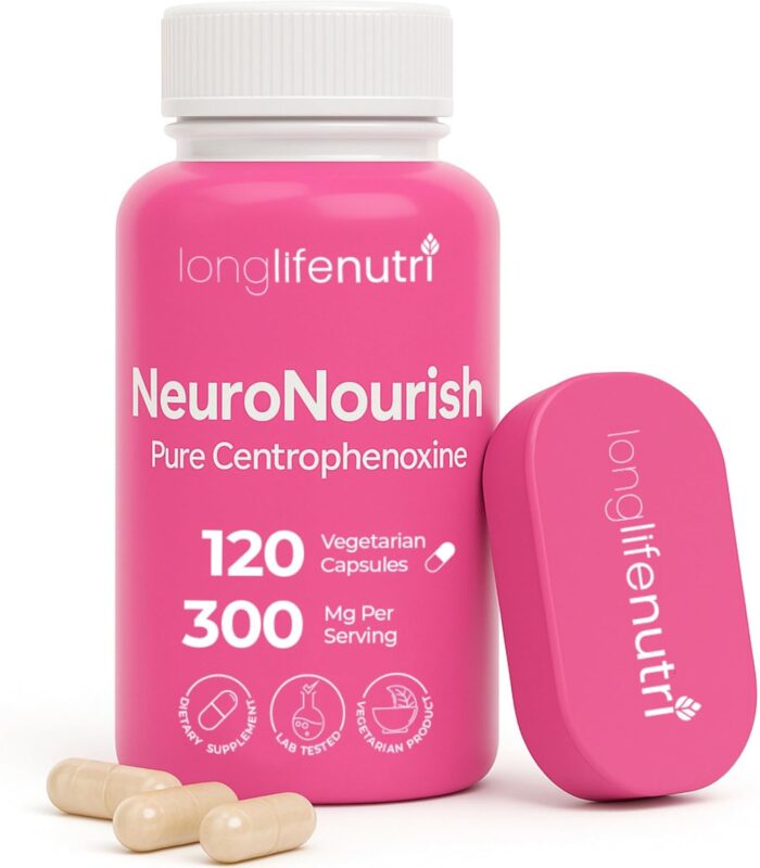 NeuroNourish (Centrophenoxine) 300mg - DMAE & pCPA, 120 Vegetarian Capsules, 4-Month Supply, Natural Nootropic for Strengthening Memory, Focus, & Cognitive Function, GMP Certified, Made in USA - Image 2