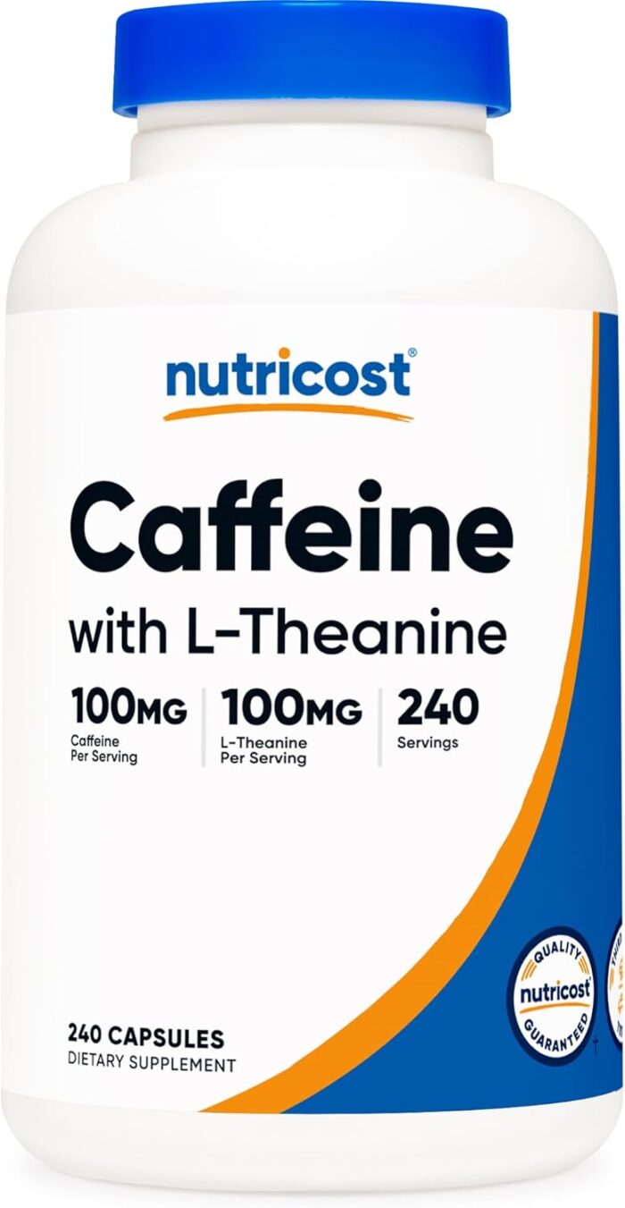 Nutricost Caffeine with L-Theanine, 100mg of Each, 240 Capsules, 240 Servings - Non-GMO and Gluten Free - Image 2