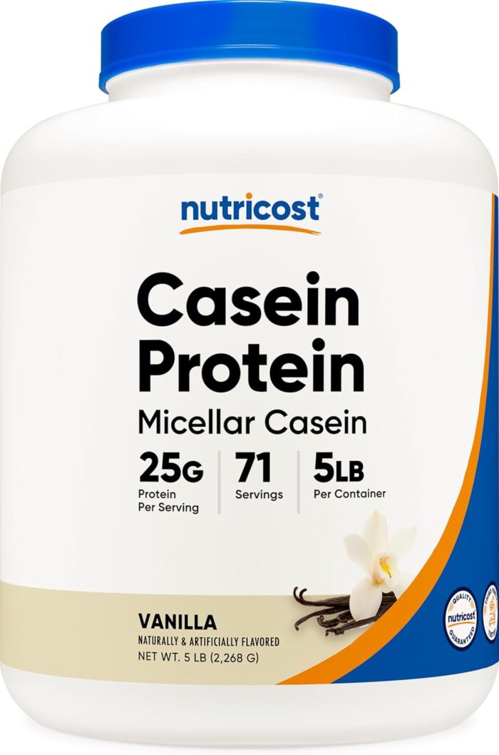 Nutricost Casein Protein Powder 5lb Vanilla - Micellar Casein, Gluten Free, Non-GMO - Image 2