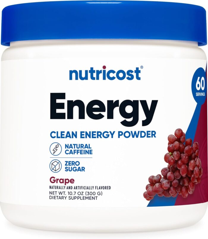 Nutricost Energy Drink Powder (Grape) (60 Servings) - Pre Workout Supplement with Natural Flavors - Non-GMO, Gluten-Free - Image 2