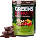 Nutrology Greens & Fruits Powder-Naturally Sourced Fruits, Vegetables, Beet Powder & Mushroom Blend, Probiotics, Digestive Enzymes, Fiber, Antioxidants, Immune Support, Gluten Free - Chocolate - Image 2