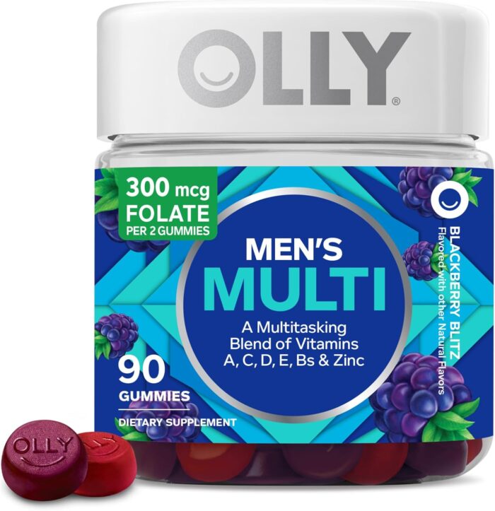 OLLY Men's Multivitamin Gummy, Vitamins A, C, D, E, B, Zinc, Blackberry Flavor, 45 Day Supply - 90 Count - Image 2