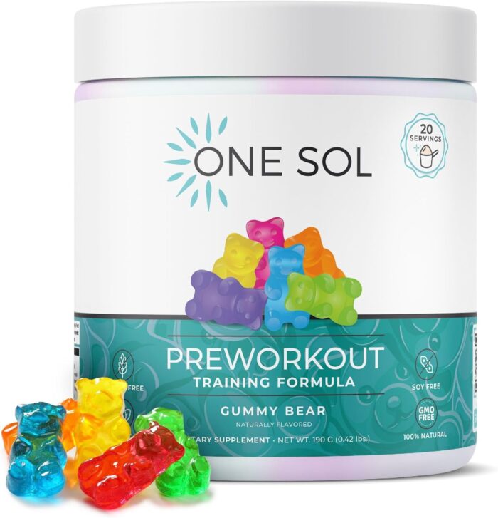 One Sol Pre-Workout for Women, Enhanced Pump & Focus, No Jitters Or Crash, Natural Ingredients, 100% Vegan, Gluten Free & Soy Free, (Gummy Bear) - Image 2