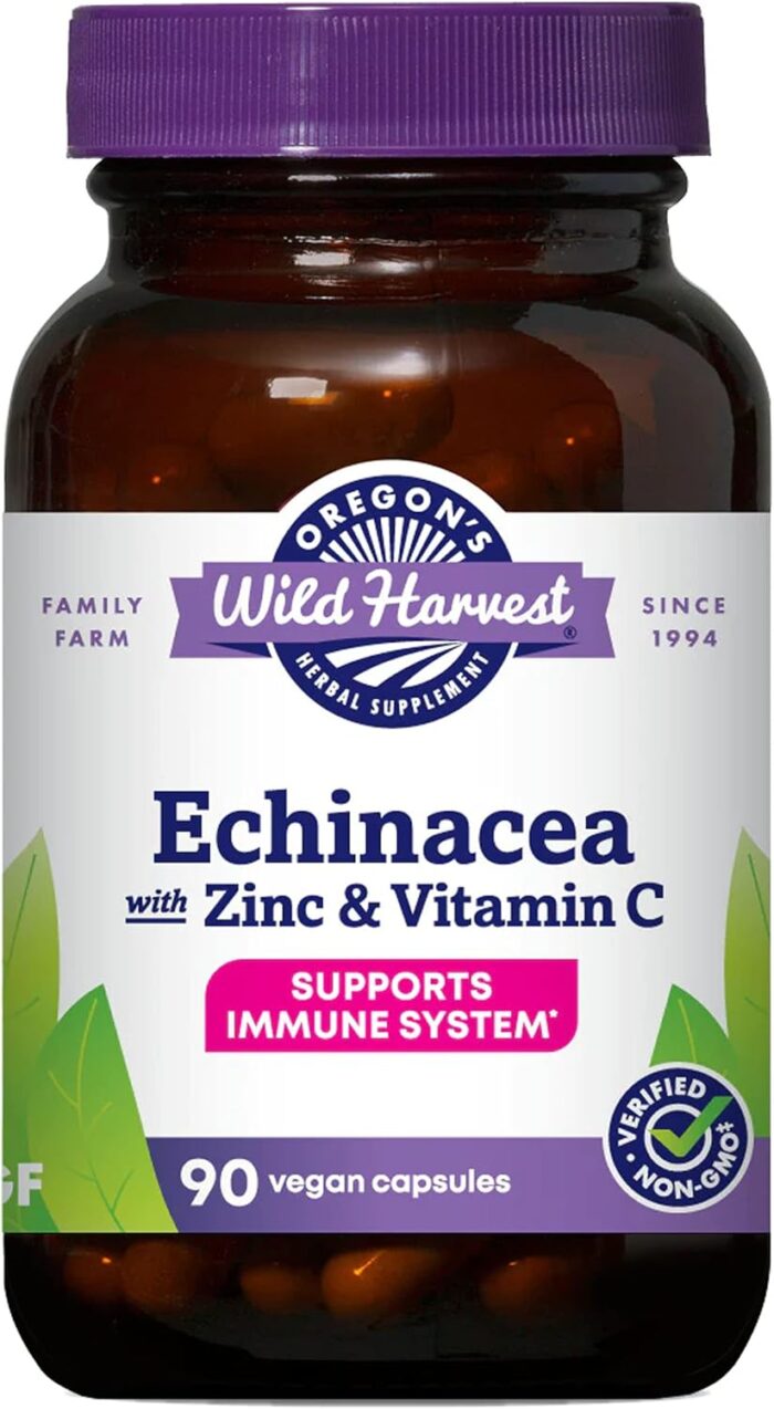 Oregon's Wild Harvest Echinacea with Zinc and Vitamin C Capsules, 90 Count - Image 2