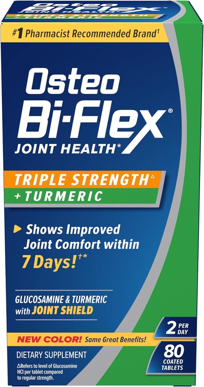 Osteo Bi-Flex Triple Strength Glucosamine with Turmeric, Joint Health Supplement, Coated Tablets, Original Version, 80 Count - Image 2