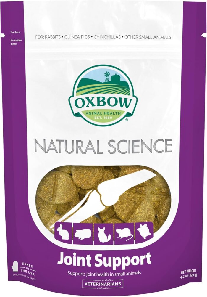 Oxbow Animal Health Natural Science Joint Support, Anti Inflammatory Supplement for Rabbit & Guinea Pig, Oxbow Timothy Hay, Made with Glucosamine, Turmeric, & Yucca, Made in USA, 4.2 oz Bag - Image 2