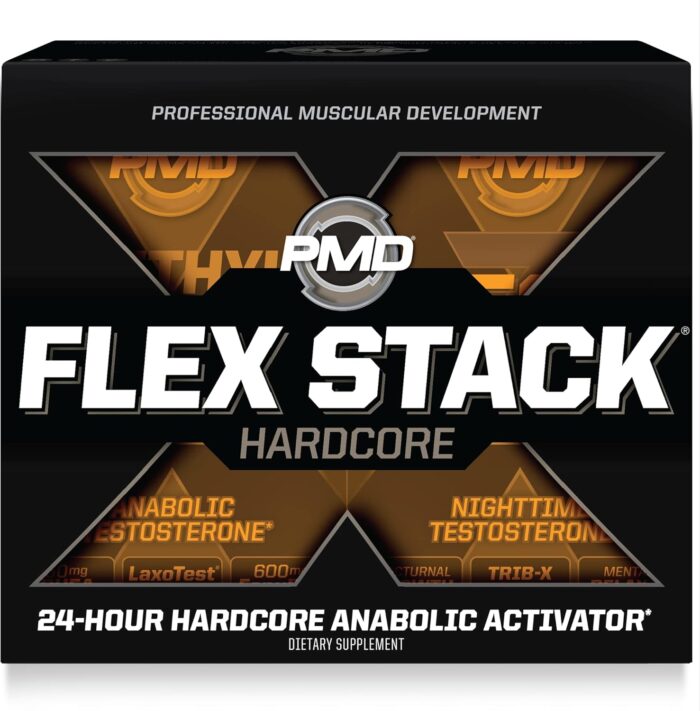 PMD Sports Flex Stack Hardcore 24-Hour Healthy Stack for Increased Muscle Mass, Strength, Reduce Soreness, Libido and Restful Sleep - Methyl Andro Hardcore 90 Capsules, Z-Test 90 Capsules - Image 2
