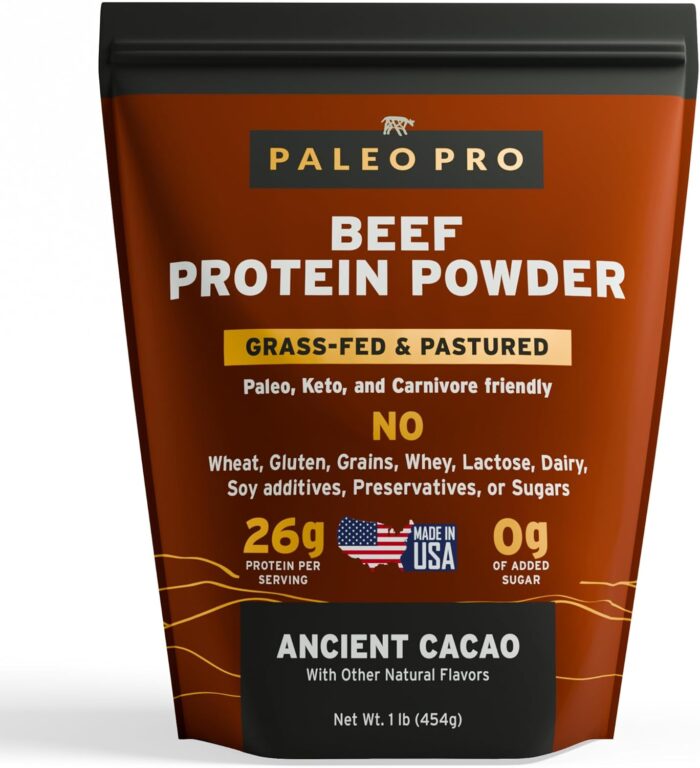 Paleo Pro Beef Protein Powder - Grass Fed Protein Powder Isolate - Pure Animal Based Pastured & Cage-Free | Dairy & Gluten Free, Natural and Clean Proteins for Paleo & Keto - 15 Days Supply (Cacao) - Image 2