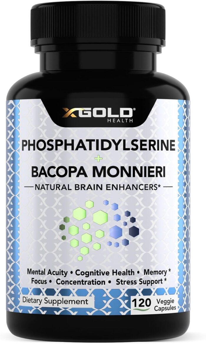 PhosphatidylSerine & Bacopa Monnieri 400 mg 2 in 1 Supplement - Natural Brain Enhancer/Nootropic for Enhanced Focus and Concentration, Memory Support, & Cognitive Function - 120 Vegetarian Capsules - Image 2