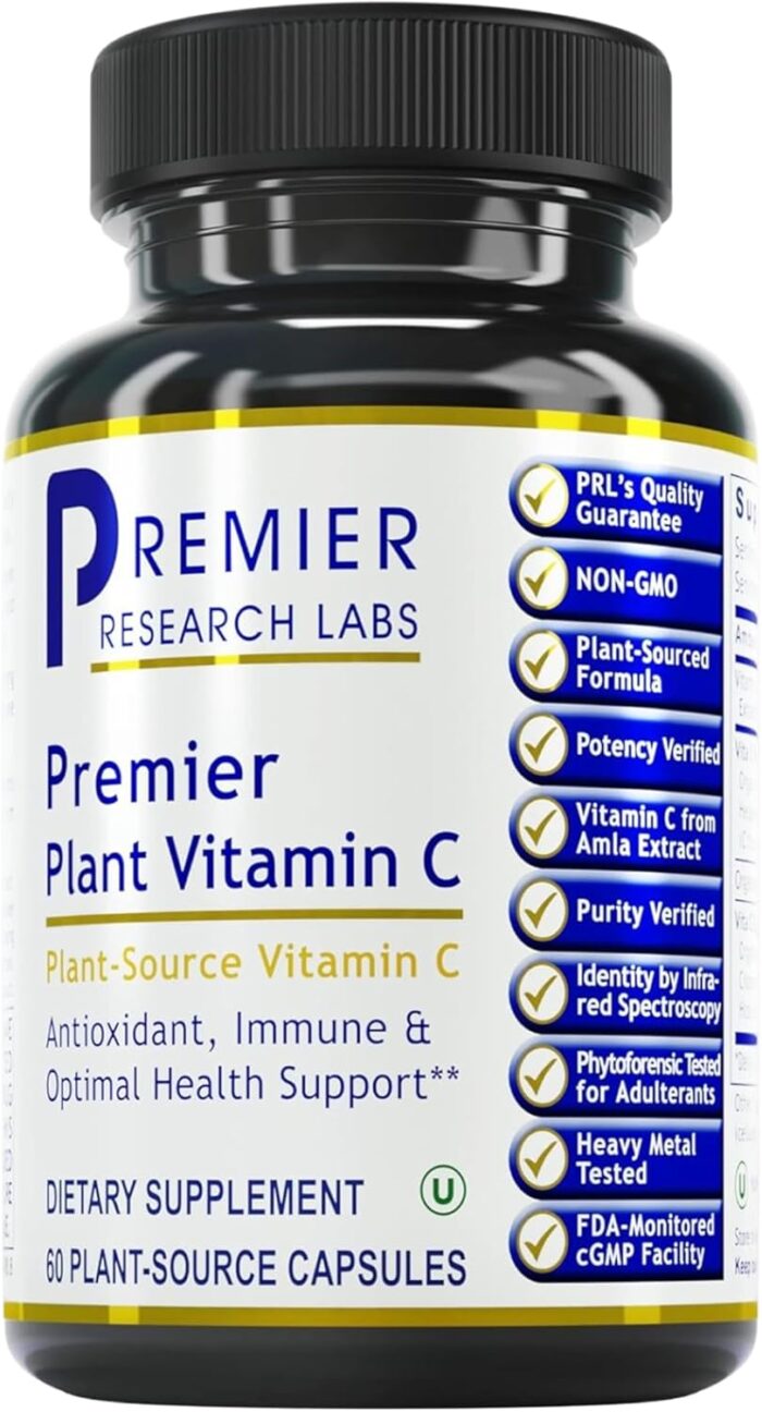 Premier Research Labs Vitamin C Supplement - Natural Vitamin C, Whole Food Vitamin C, Essential C Complex, Pure with Bioflavonoids & Organic Ingredients - 60 Vegetarian Capsules - Image 2
