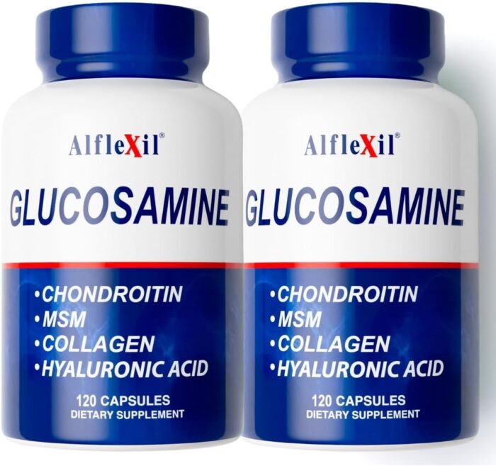Premium Glucosamine & Chondroitin Nutritional Supplement - Healthy Joint, Bone & Knee Support - Rich in MSM & Collagen - Organic Natural Ingredients - Made in USA - 120 Capsules 2 Pack - Image 2