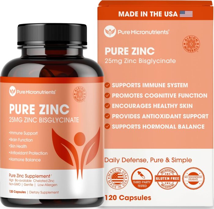 Pure Zinc Supplement 25mg - TRAACS Bisglycinate Chelate - 120 Capsules for Immune Support, Skin Health & Energy - for Men & Women - Image 2