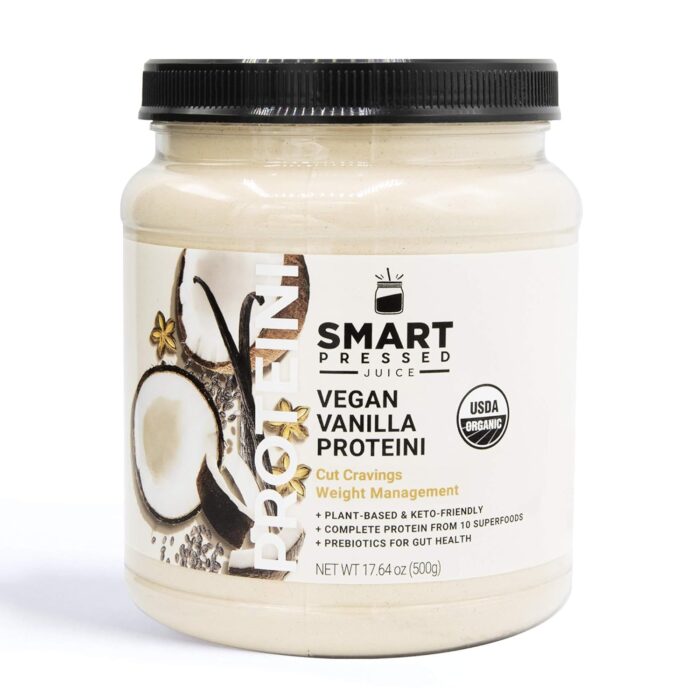 SMART Pressed Juice Vegan Vanilla Proteini | Premium Organic Plant-Based Protein Powder | Clean Lean Protein Shake | Best Detox Smoothie No Fillers | Keto Friendly | Made in The USA | 20 Servings - Image 2