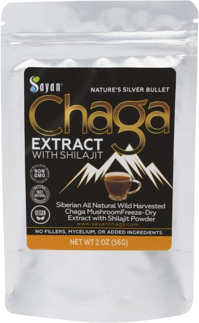 Sayan Siberian Chaga Mushroom Extract with Shilajit Powder (2 oz) – Organic Antioxidant Tea – Immune and Digestion System Support – Fulvic Acid Supplement – Energy & Clarity – No Fillers - Image 2