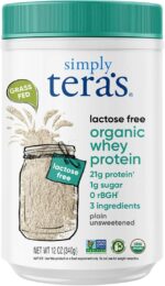 Simply tera's Lactose Free Organic Whey Protein - Unflavored Protein Powder, Plain Tasteless Protein Powder with 21g of Protein Per Serving, Non-GMO, Gluten-Free, rBGH-Free, Kosher, Organic - 12 Oz - Image 2