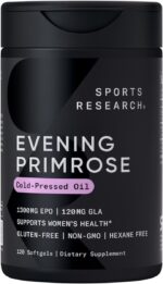 Sports Research Evening Primrose Oil (1300mg) Cold-Pressed with No fillers or Artificial Ingredients, Non-GMO Tested - Gluten and Soy Free (120 Liquid Softgels) - Image 2