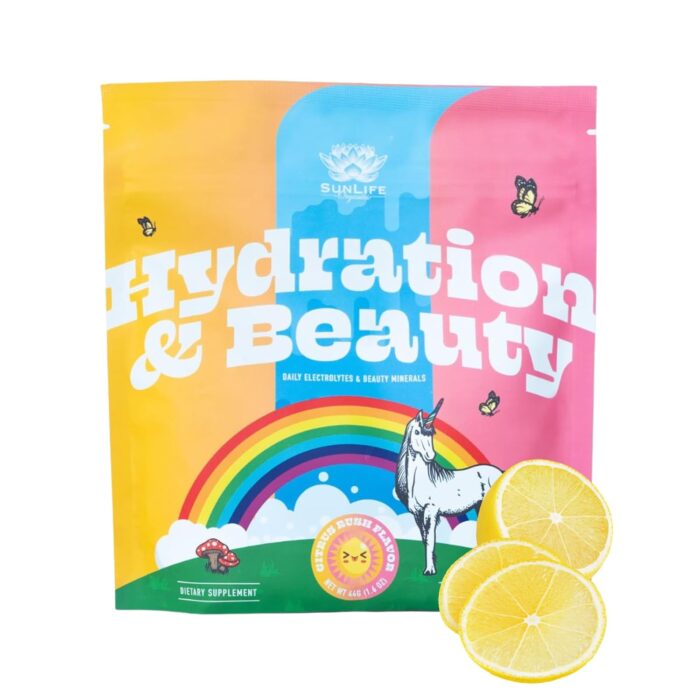 SunLife Organics Hydration & Beauty Powder - Citrus Rush - Electrolyte Drink Mix | Daily Vitamins and Minerals - Magnesium, Vitamin C, and Niacin | Non-GMO | 60 Servings - Image 2
