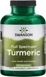 Swanson Turmeric Antioxidant, Joint Health, Cardiovascular, Liver Detox, Mood and Memory Support Supplement Curcuma Longa (Rhizome) 720 mg, 240 Capsules, 120 Servings, 1.44 Grams per Serving - Image 2