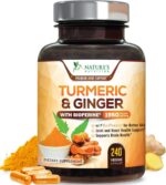 Turmeric Curcumin Supplement 1950mg with Organic Turmeric & Ginger, 95% Curcuminoids, BioPerine Black Pepper for Best Absorption, Nature's Vegan Joint Support, Non-GMO, Bottled in USA - 240 Capsules - Image 2