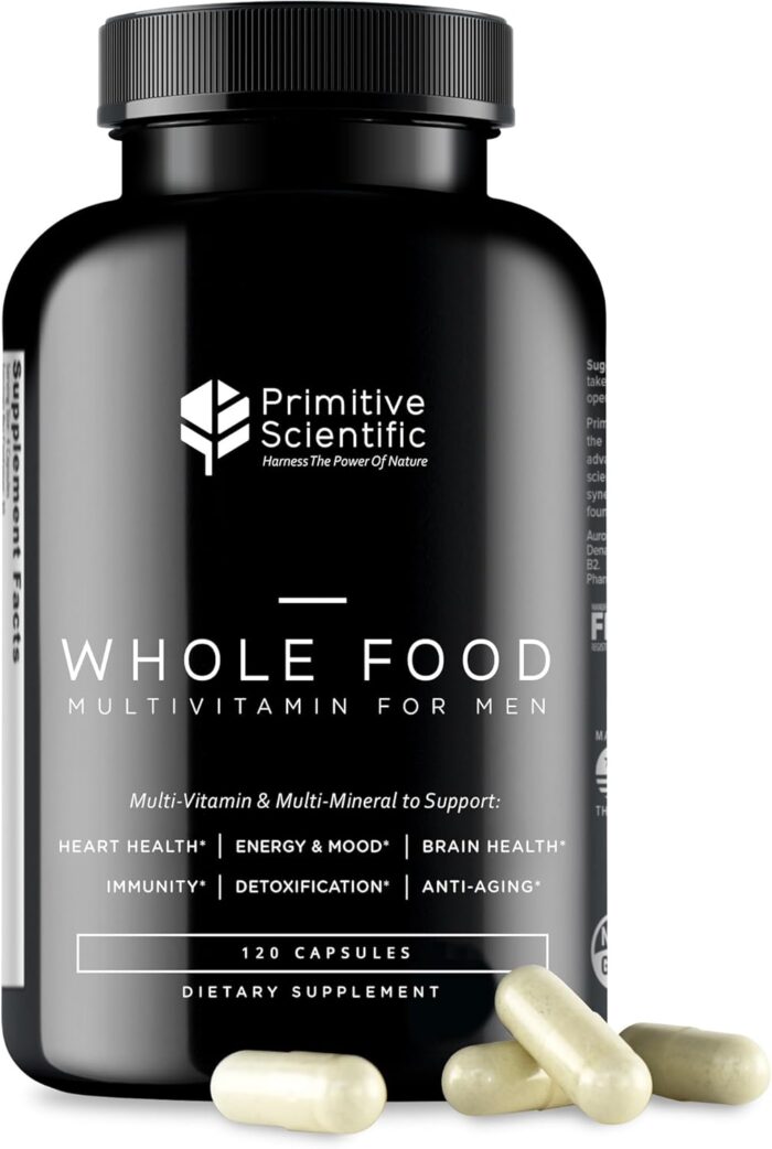 Whole Food Natural One-a-Day Multivitamin and Mineral Capsules for Men - All-Day Energy, Inner Zen, and Stronger You (120 Capsules) - Image 2