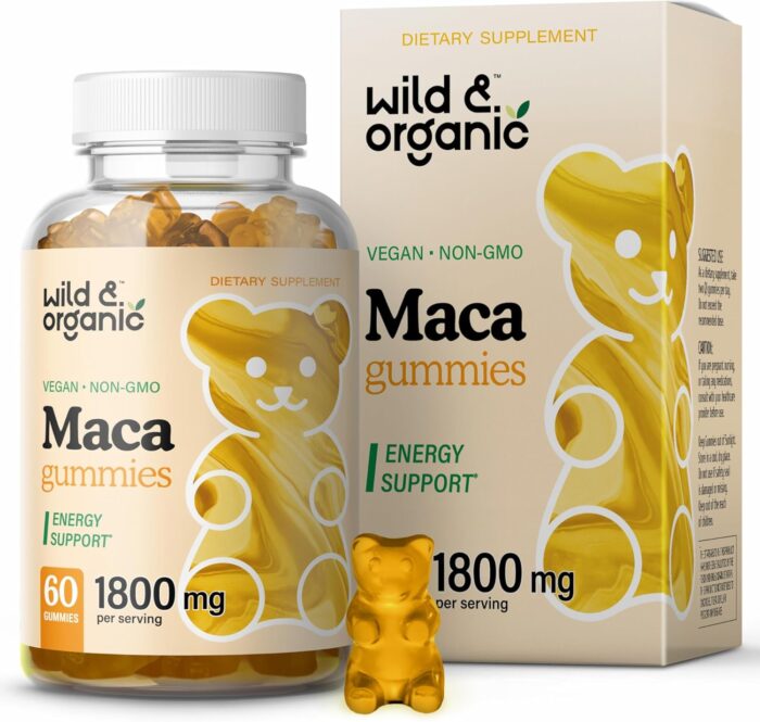 Wild & Organic Maca Root Gummies 1800mg - Yellow, Red, Black Maca Powder Chews for Overall and Mood Support - Peruvian Supplement for Men and Women - 60 Vegan, Non-GMO Gummies - Image 2