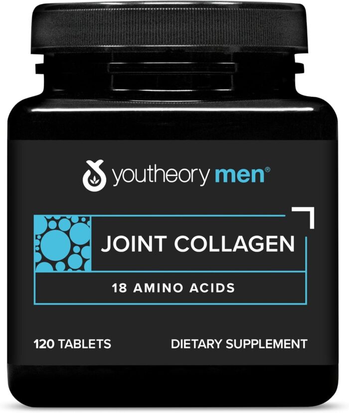 Youtheory Men's Joint Collagen with 18 Amino Acids - Premium Collagen for Men - Joint Support Supplement with Boswellia Extract, Ginger & Black Pepper* - Dairy, Soy & Gluten Free - 120 Tablets - Image 2