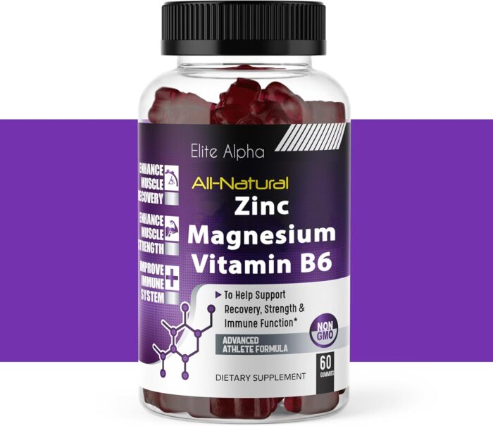 Zinc+Magnesium+Vitamin B6 Max Strength Gummies - Potent All-Natural Zinc, Magnesium, B6 for Immune Support and Muscle Energy & Recovery│Elite Alpha - Image 2