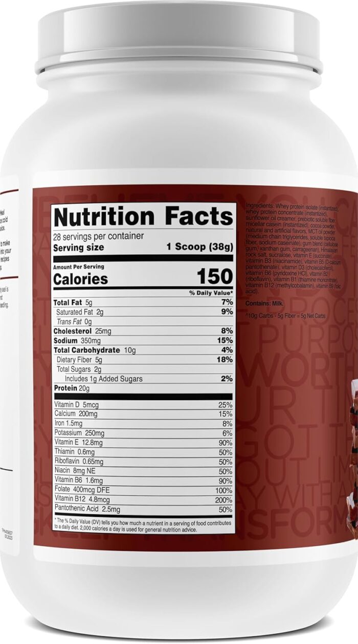 TransformHQ Meal Replacement Shake Powder 28 Servings (Chocolate) - Gluten Free, Non-GMO - Image 3
