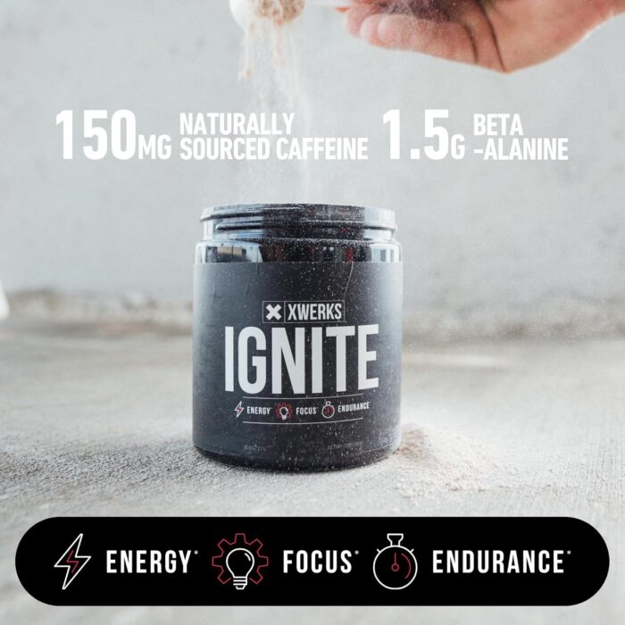 Xwerks Ignite Watermelon Pre Workout Powder, Natural Keto Pre-Workout for Women and Men with Explosive Energy, Gluten Free Preworkout Blend for Endurance Stamina, 150 mg Caffeine 30 Servings - Image 5
