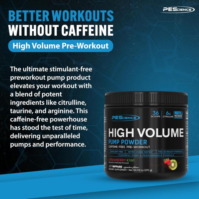 PEScience High Volume Stim-Free Pre Workout, Nitric Oxide Booster with L Citrulline & L Arginine Nitrate, Non-Stim Preworkout for Men and Women, 36 Scoops, Raspberry Lemonade - Image 3