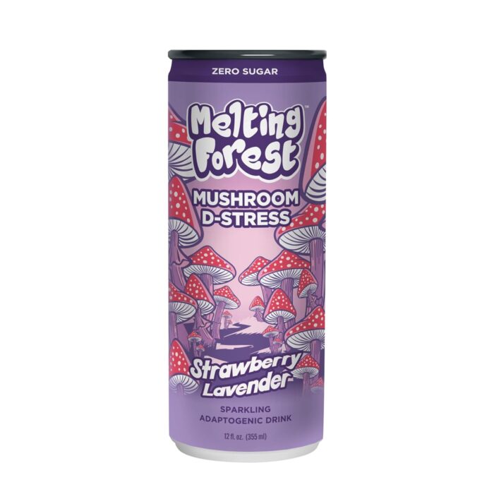 Melting Forest Mushroom D-Stress Drink - Reishi & Lion's Mane - Stress Relieving & Focus - Cognitive Function & Mental Clarity - 12 Pack - Strawberry Lavender - Image 6