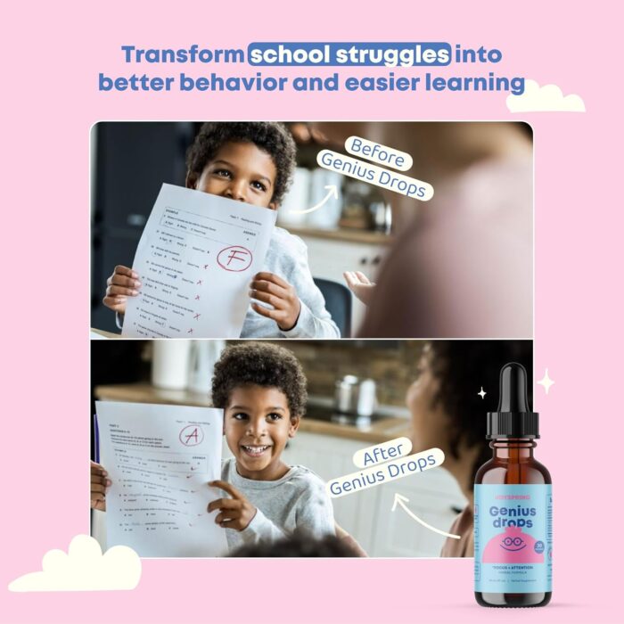JoySpring Genius Drops for Kids | Clinically Proven Focus Supplement | Liquid Herbal Focus Supplement with Ginkgo Biloba for Kids (1 fl oz) 30 Servings - Image 6