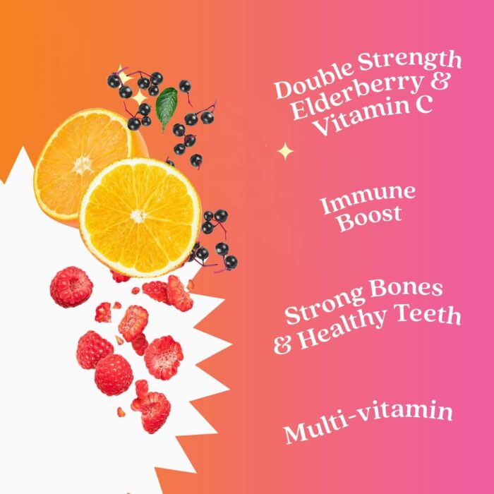 BeLive Elderberry Gummies with Zinc and Vitamin C, D, A, E, B12-50 Ct I Immune Support Supplement for Healthy Bones & Teeth, Vegan, Keto & Non-GMO - Raspberry Flavor - Image 5