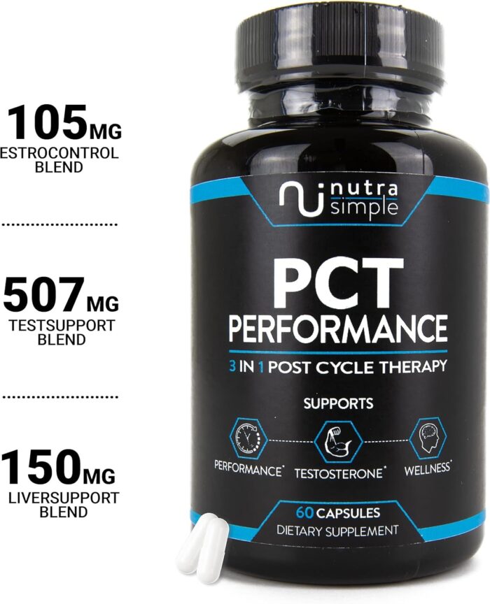 PCT Supplement for Men, 3-in-1 Post Cycle Support & Natural Booster with Estrogen Blocker, Liver Support Formula, Made in USA, with Fenugreek, Chrysin, Tongkat Ali, Milk Thistle - 60 Capsules - Image 4