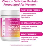 Pink Stork Protein Powder for Women, 20g Plant Based Protein Powder with Fiber + Superfoods, Gluten Free, Dairy Free, Sugar Free, Vanilla Protein Shake - 15 Scoops - Image 3