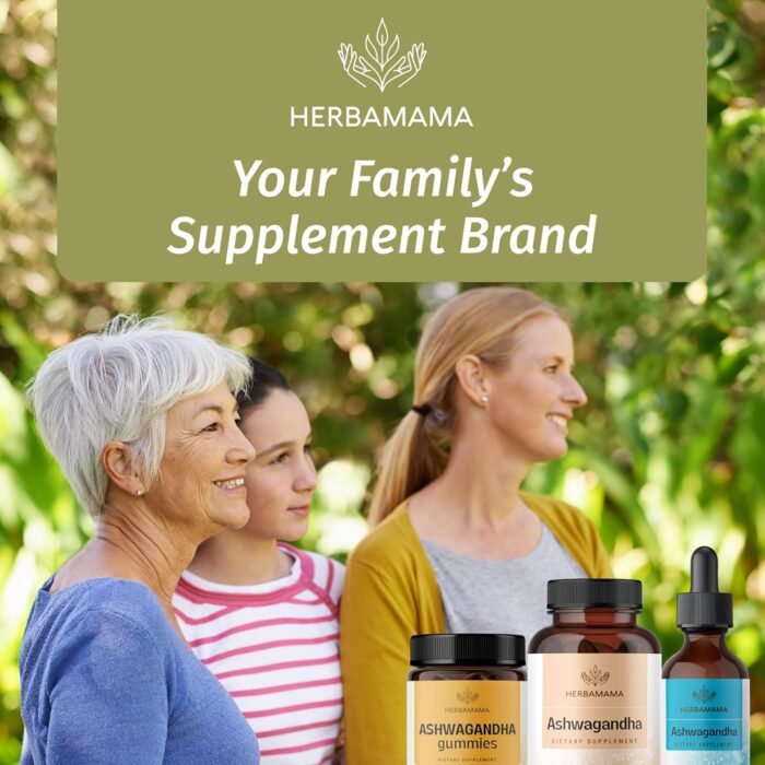 HERBAMAMA Ashwagandha Capsules - 1500mg Pure Ashwagandha Root Focus Supplement - Vegan, Non-GMO Mood & Calm Support Supplement for Adults, 100 Caps - Image 9