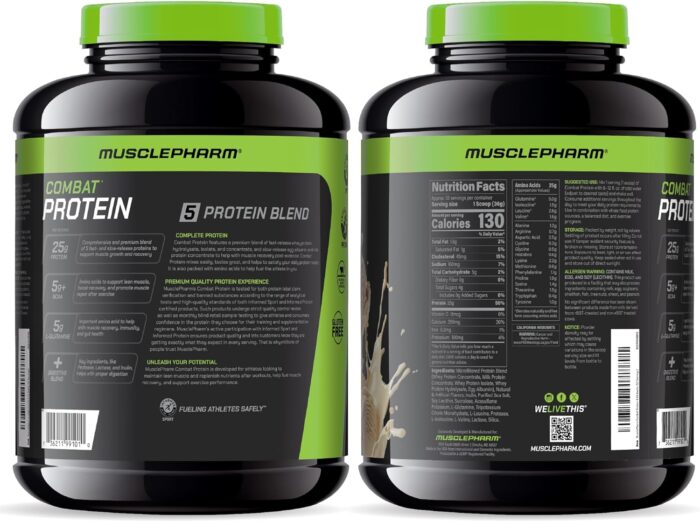 MusclePharm Combat Protein Powder, Vanilla Flavor, Fuels Muscles for Productive Workouts, 5 Protein Sources including Whey Protein Isolate & Egg Albumin, Gluten Free, 4 lb, 52 Servings - Image 10