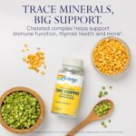 SOLARAY Zinc Copper Amino Acid Chelate - Immune Support Supplement w/Chelated Zinc 50mg - Bone, Skin, Heart Health and Thyroid Support - with Iodine from Kelp, 60-Day Guarantee, 100 Serv, 100 VegCaps - Image 4