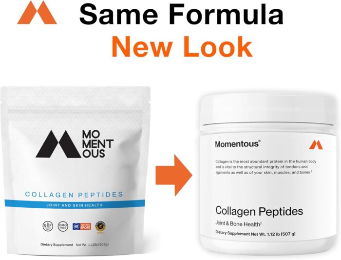 Momentous Grass Fed Collagen Peptides Powder - Collagen Protein Powder with Fortigel & Vitamin-C for Hair, Skin, Nails & Joint Health Support - Packaging May Vary - Image 3
