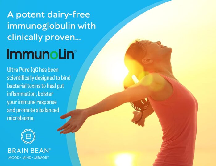 Brain Basics Ultra Pure IgG Supplement - Dairy-Free Supplement IgG-Immunolin Powder, Blended Vitamin & Mineral Supplements, 150g, 60 Servings - Image 3