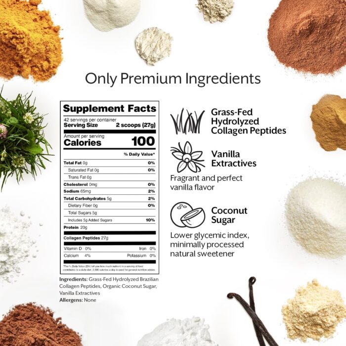 ProMix Nutrition Collagen Peptides, Vanilla - Hydrolyzed Collagen Protein Promotes Healthy Skin, Bones, Joints & Recovery Support - Add to Shakes, Smoothies, Beverages - 2.5 Pound (Pack of 1) - Image 3